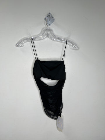 NWT Commense Black Sheer Sleeveless Crop Top (M)