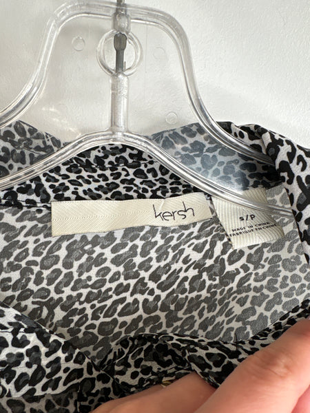 Kersh Leopard Print Sheer Midi Dress (S)