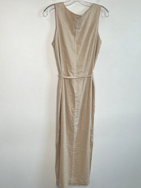 Reitmans Beige Sleeveless Midi Dress With Tie Front (9)