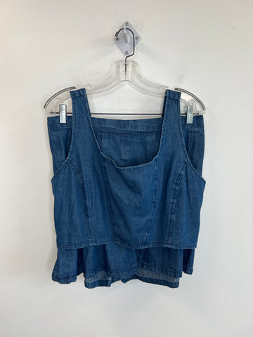 Japna Denim Sleeveless And Skort 2pc Set (XL)