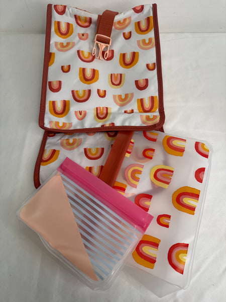 Thirty-One Pink Multicolour Rainbow Lunch Bag