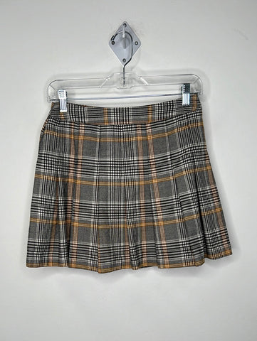 Harlow Pleated Plaid Mini Skirt (S)