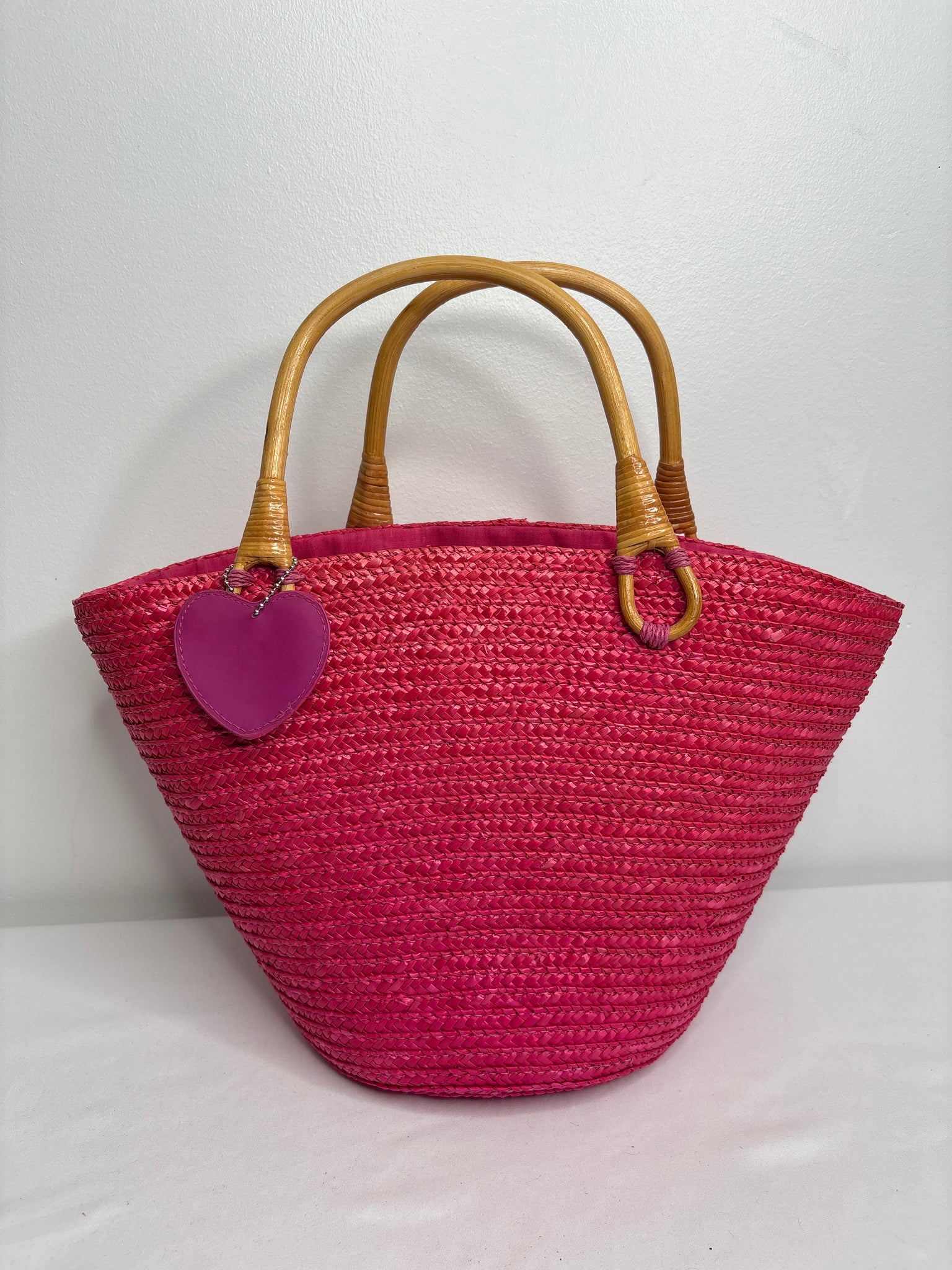 Rattan Woven Beach Bag With Wood Handle