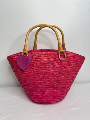 Rattan Woven Beach Bag With Wood Handle