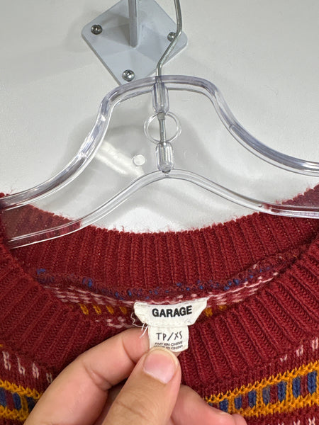 Garage Striped Knit Sweater (XS)