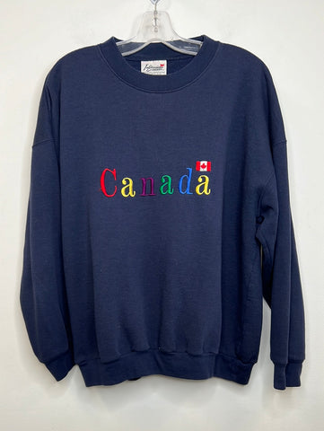 Vintage Impressions Canada Embroidered Graphic Long Sleeve Sweatshirt (XL)