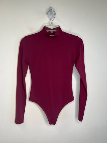 Babaton Dark Magenta Long-Sleeve Bodysuit (S)