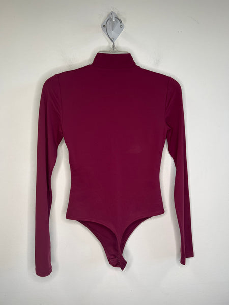 Babaton Dark Magenta Long-Sleeve Bodysuit (S)