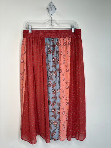 Love & Legend Boho Patchwork Midi Skirt (X)