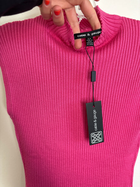 NWT Cable & Gauge Cap Sleeve Ribbed Turtleneck Top (S)