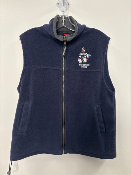 Vintage Bonavox White Horse Yukon Embroidered Fleece Vest (M)