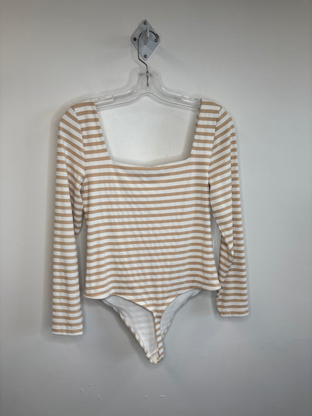 Aritzia Babaton Striped Long-Sleeve Bodysuit (XL)