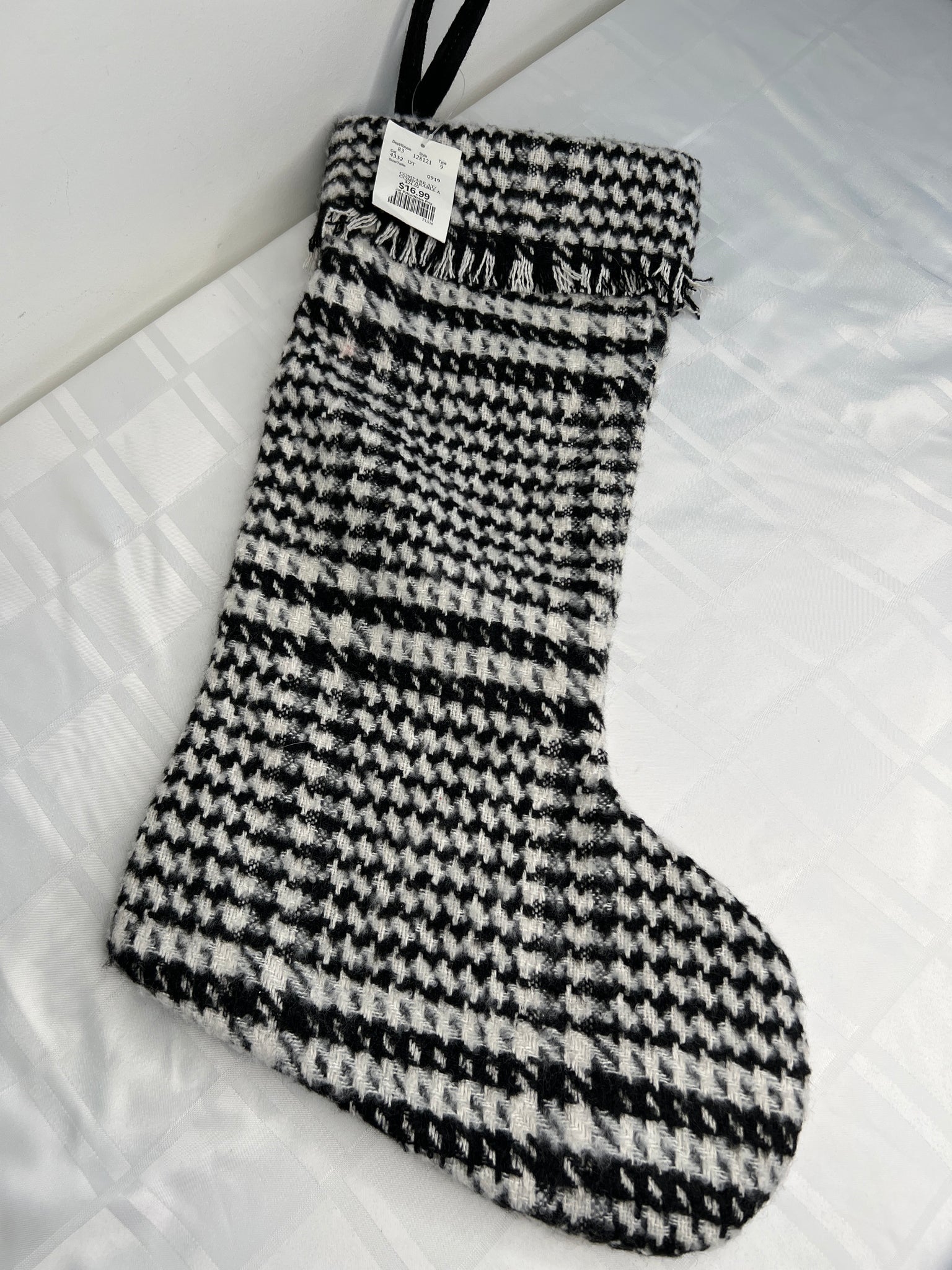 NWT Houndstooth Christmas Stocking