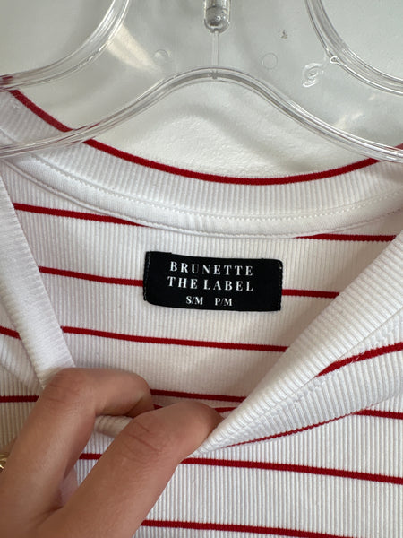 Brunette The Label Cotton Striped Tee (S/M)