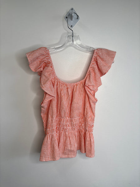 Joe Fresh Linen-Cotton Blend Ruffled-Sleeve Babydoll Top (XS)