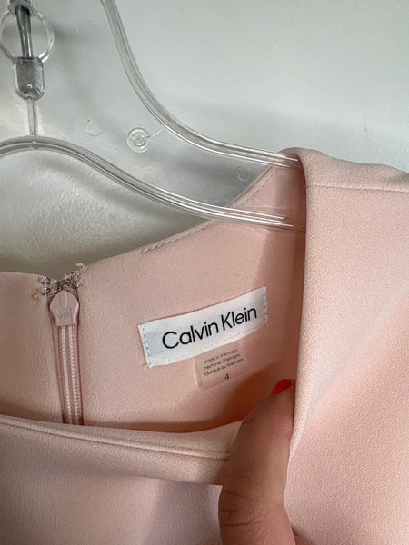 Calvin Klein Cap Sleeve Belted Sheath Dress (4)