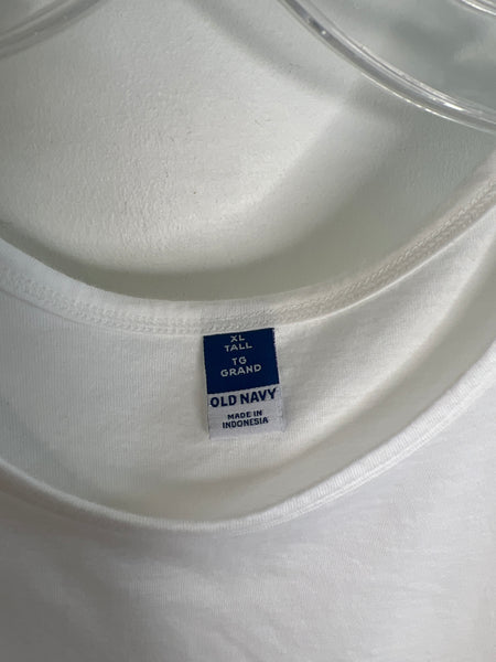 NWT Old Navy White Puff Sleeved T-shirt (XL)