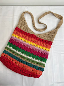 The Sak Limited Edition Rainbow Crochet Macrame Purse Shoulder Bag