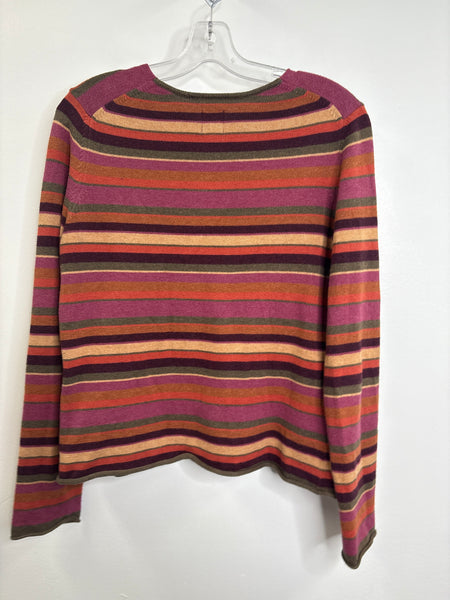 Eddie Bauer Striped V-neck Cotton Sweater (M)