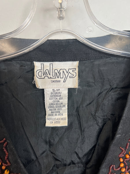 Vintage Dalmys Black Beaded Vest (S)