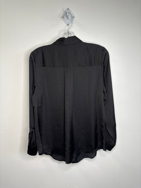 Cleo Petite See-Through Long-Sleeve Button-Up Shirt (S)