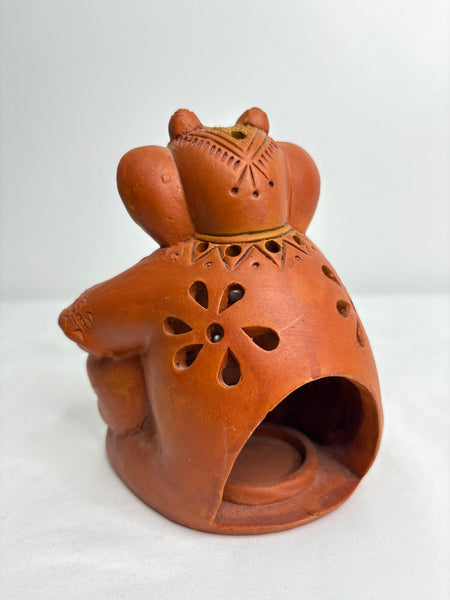 NWT Ten Thousand Villages Terracotta Elephant Candle Holder