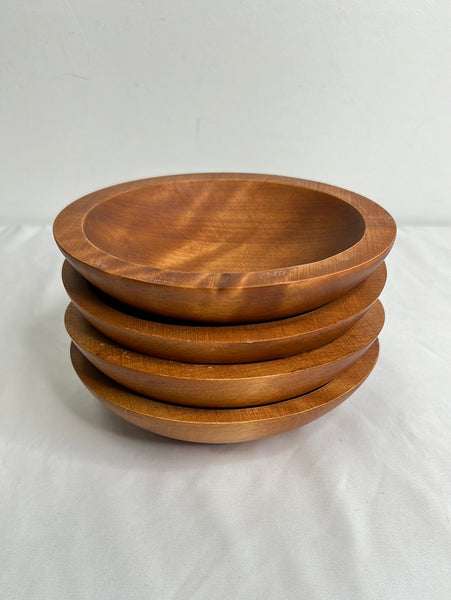Set Of Four Vintage Baribocraft Canada Wood Bowl