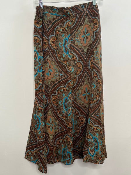 Retro Vanity Fair Print Midi Skirt (18)