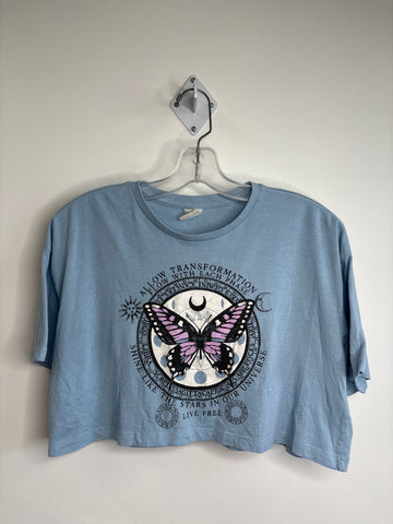 SWS Horoscope Butterfly Graphic Cropped Tee (S)