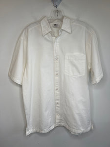 Mr. Buho White Linen Short-Sleeved Button-Up Shirt (XL)