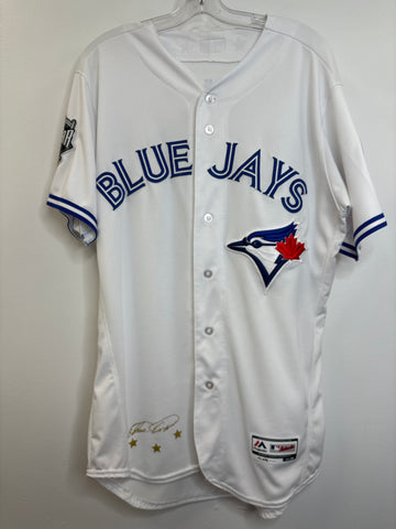 MLB Majestic Authentic Toronto Blue Jays #10 Edwin Encarnacion Printed Signature Baseball Jersey (44)