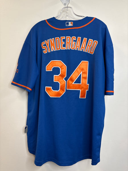 MLB Majestic Authentic New York Mets #34 Noah Syndergaard Baseball Jersey (54)