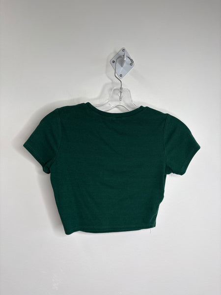 Garage Ribbed Cotton-Blend Cropped Top (S)