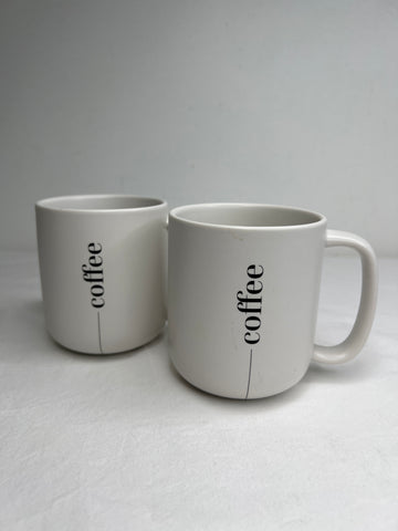 Indigo Set Of 2 White "Coffee" Mugs