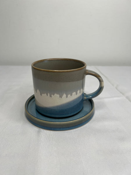 Indigo Blue Ombré Mug And Saucer