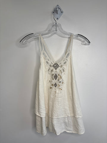 Zara Linen-Blend Studded Halter Top (M)