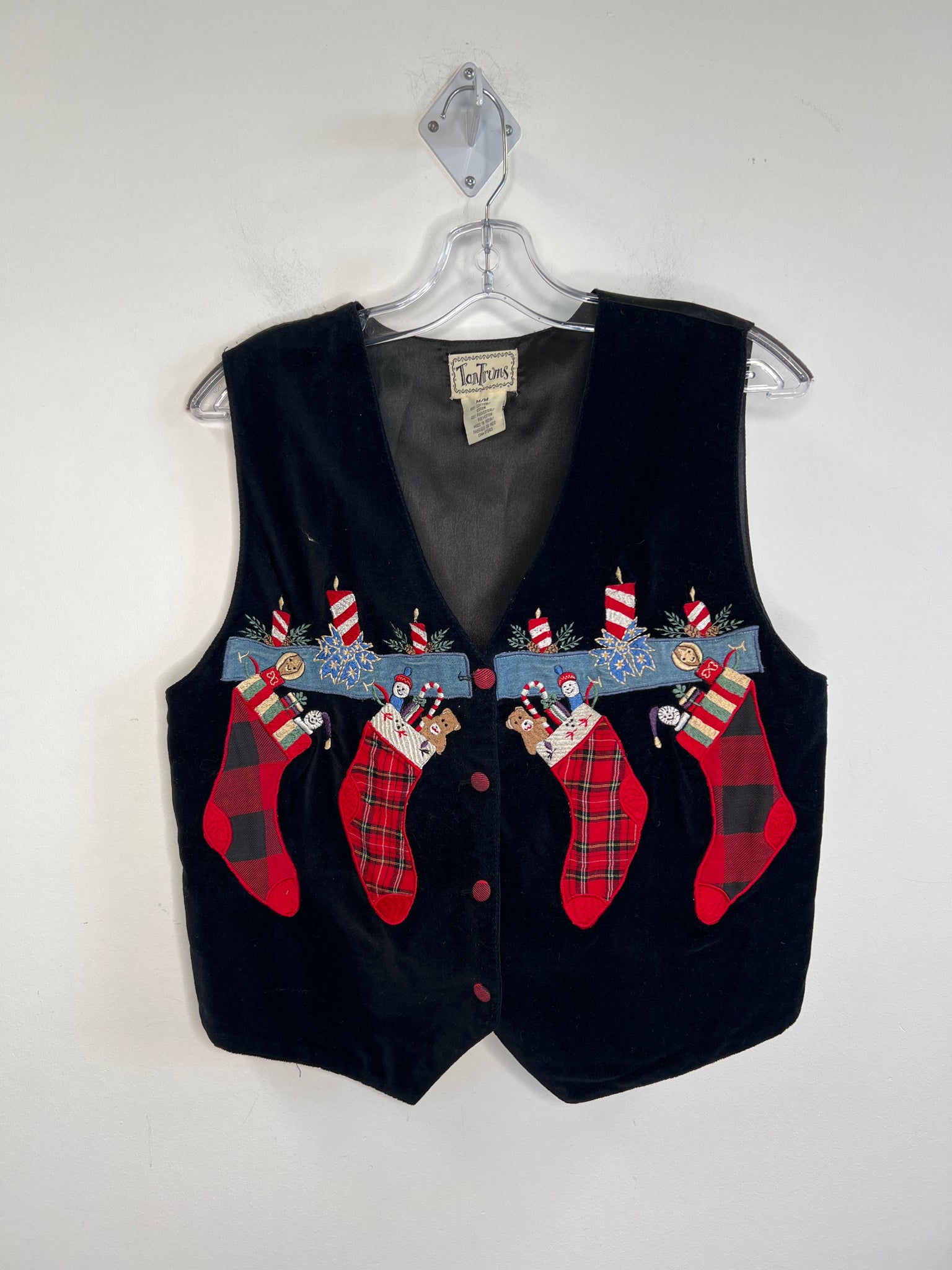 Retro Tantrums Black Christmas Vest (M)