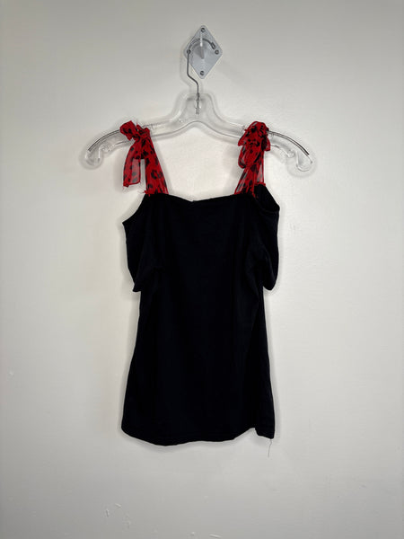 Too Fast "Eternally Yours" Y2K Cold Shoulder RIbbon Gothic Tee (XL)