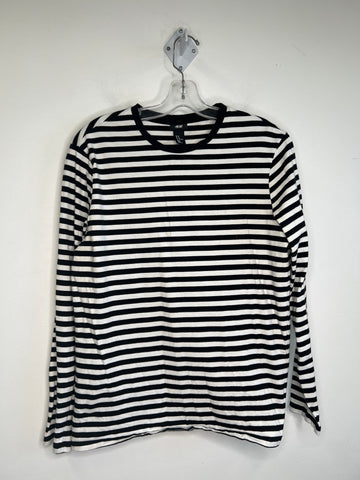 H&M Black & White Long-Sleeve Striped Top (M)