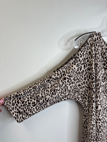 Laura Animal Print Cold-Shoulder Top (M)
