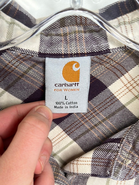Carhartt For Women Plaid Long Sleeve Button Up Shirt (L)