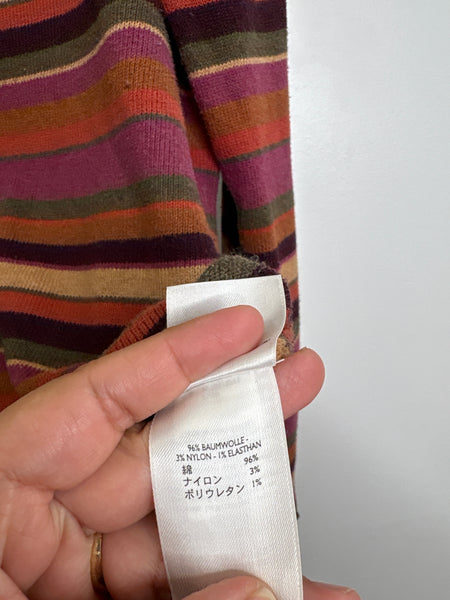 Eddie Bauer Striped V-neck Cotton Sweater (M)