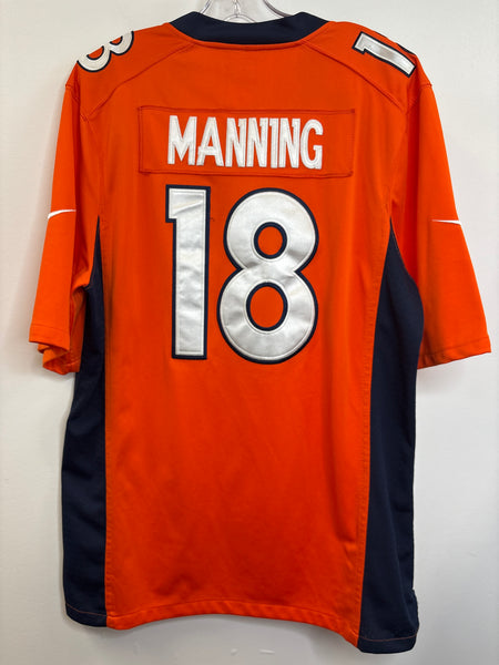 NFL Nike Denver Broncos #18 Peyton Manning Football Jersey (L)