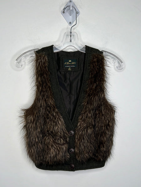 Retro I Love H81 Faux Fur Top Vest (S)