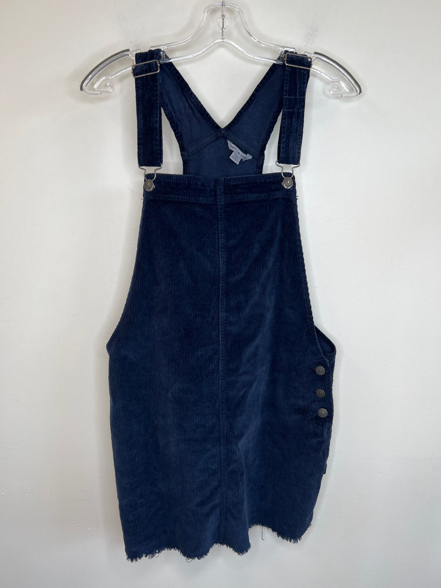 American Eagle Navy Corduroy Overall Dress (L)