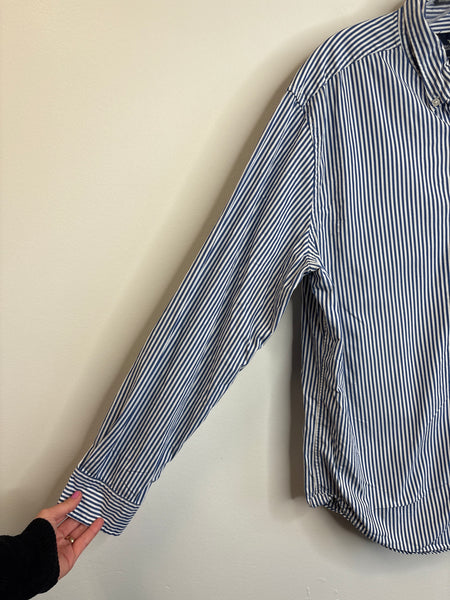 American Eagle Striped Long-Sleeve Button-Down Top (L)