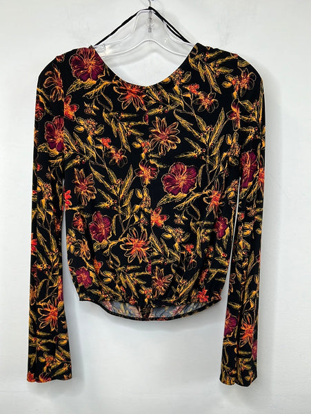 Free People Floral Print Bell Sleeve Blouse (S)