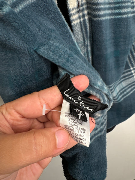Love Tree Reversible Corduroy Plaid Flannel Shacket (XL)