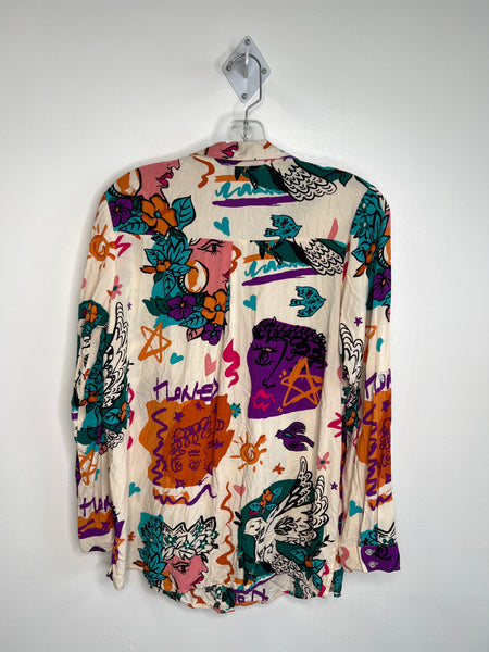 Milk & Honey Art Graphic Blouse (M)