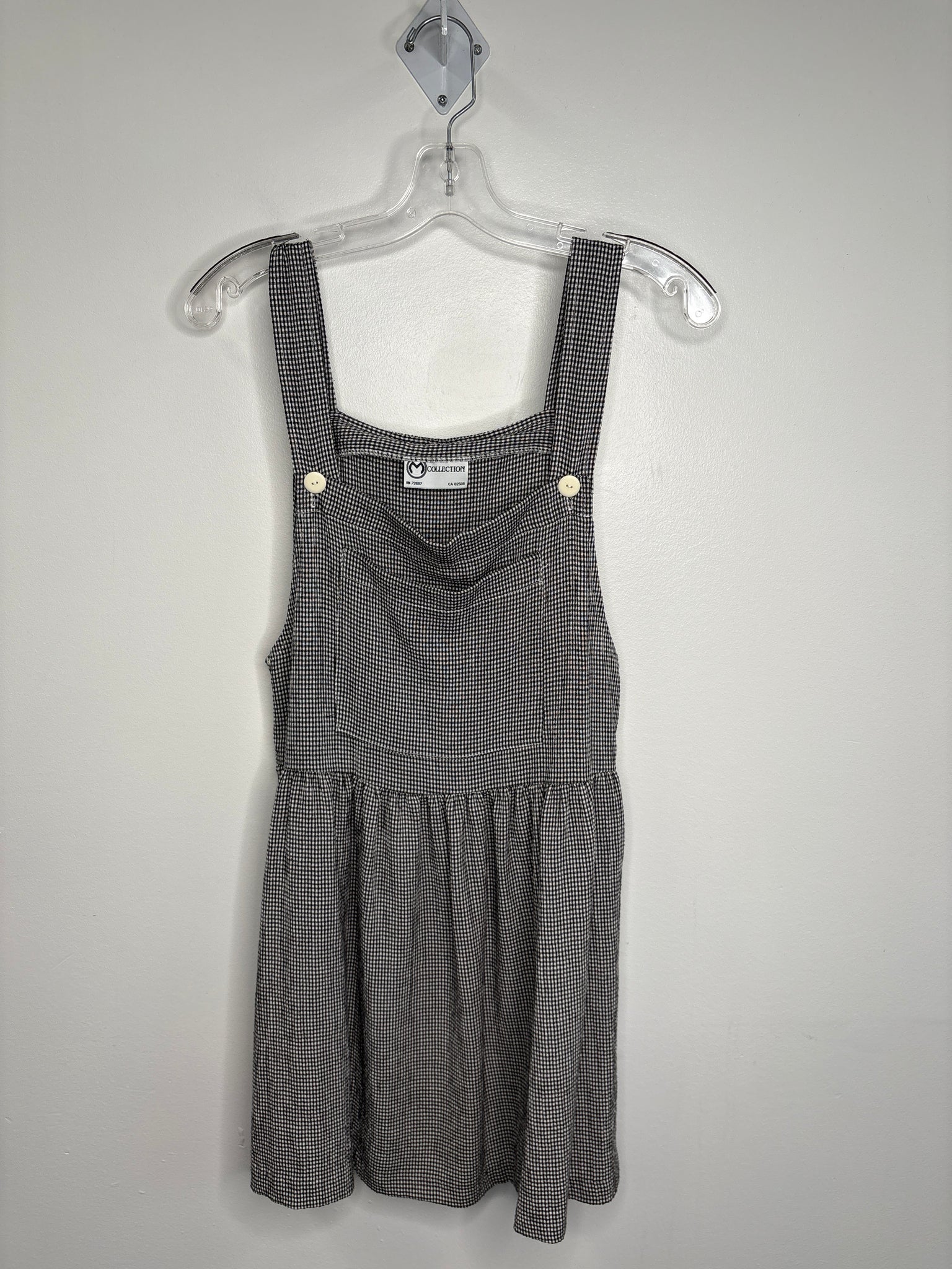 Vintage M Collection Plaid Pinafore Mini Dress